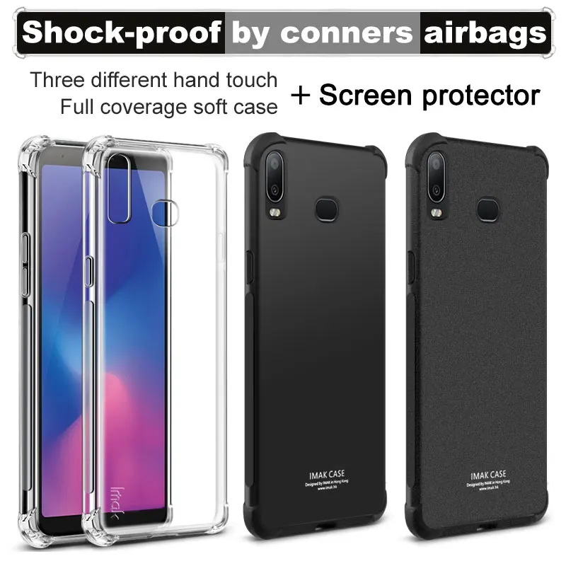

sFor Samsung Galaxy A6S Case IMAK Soft Silicone TPU Airbag Back Cover Case For Samsung Galaxy A6S Gift Screen Protector