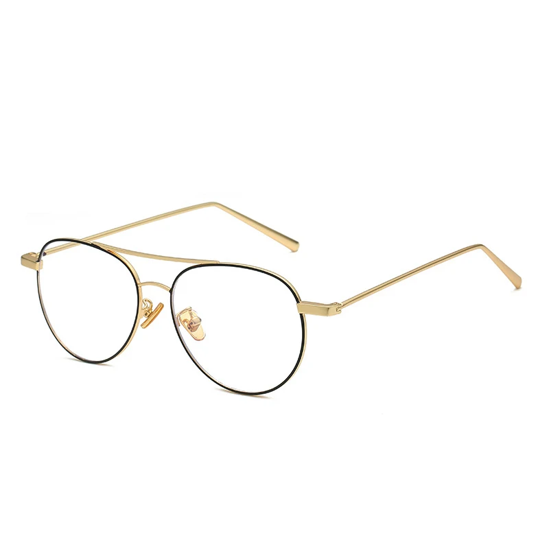 Toketorism Pilot Style Metal Frame Vintage Double Bridge Eyewear Frames Men Women Clear Lenses 1181