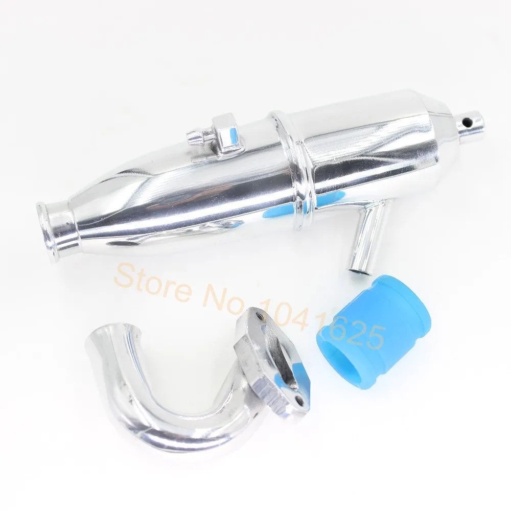 1 Set HSP 102009 Silver Aluminum Exhaust Pipe & Tubing 02026 110th Upgrade Parts For RC Nitro