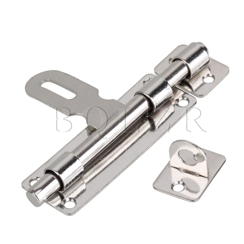 BQLZR Necked Barrel Bolt Hasp Cupboard Door Lock Stainless Steel