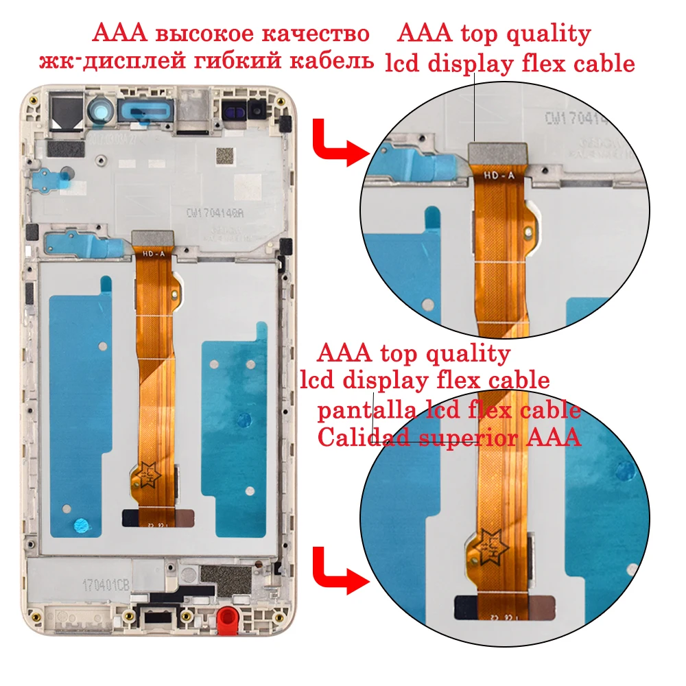 ЖК дисплей для Huawei Honor 5A Y6II Y6 II 2 CAM L23 L03 L21 AL00 UL00 с сенсорным экраном в сборе|Экраны