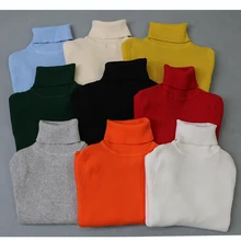 Sweater Kids Turtleneck Knitted Baby-Boys-Girls Winter Autumn for Bottoming Vetement