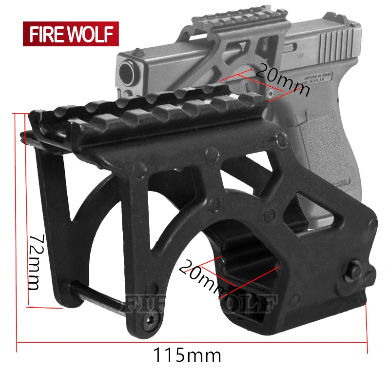 Tactical Hand Gun / Pistol Accessory Glock Scope Laser Flashlight Mount