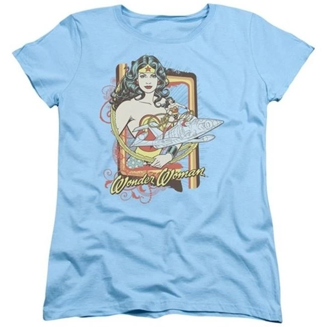 Trevco Dc-Invisible Jet - Short Sleeve Womens Tee - Light Blue Medium