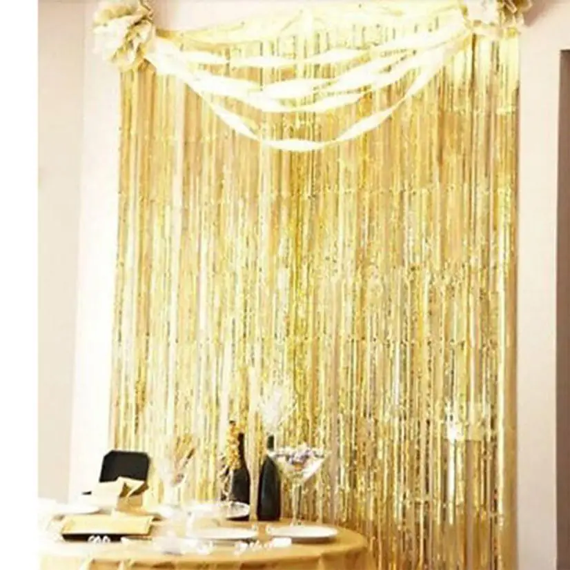 

2018 Shimmer Door Curtain & Fringe Garlands Foil Curtains SW0514