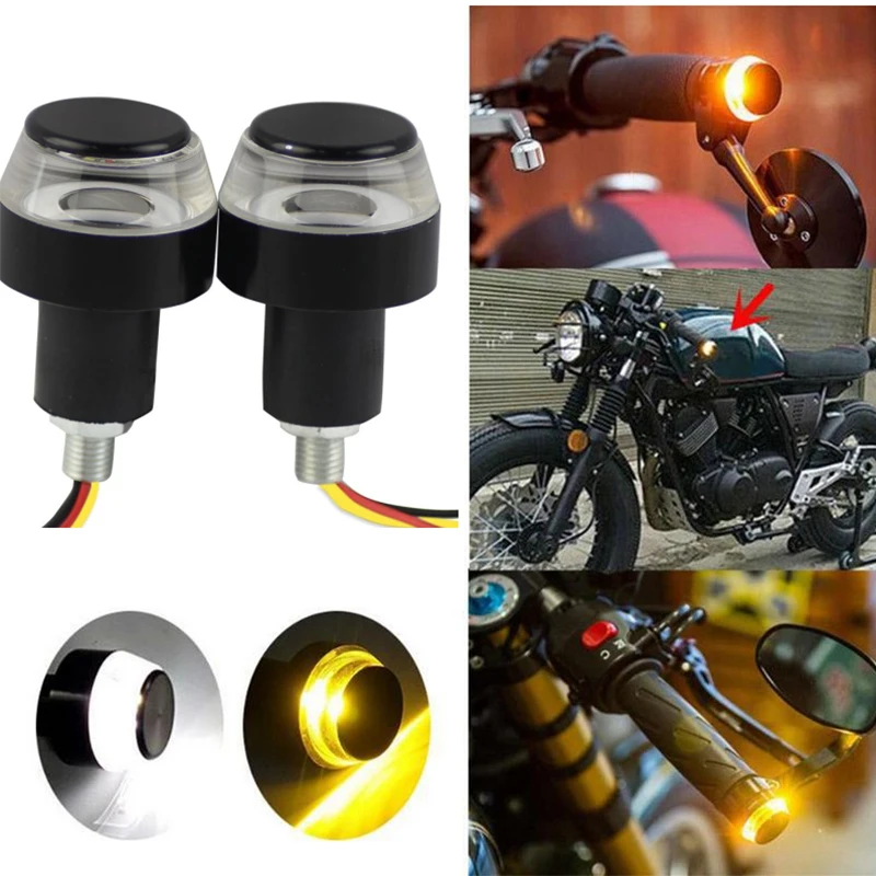 

100PCS 2835 12 SMD 12V DC Motorcycle LED Turn Signal Lights Hand Lamp White + Yellow Signal Lamps Mountain Bike Handlebar Light