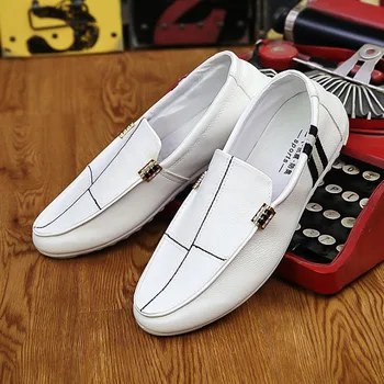 

White casual men's shoes sports breathable winter students plus velvet flat shoes new one pedal lazy peas shoes