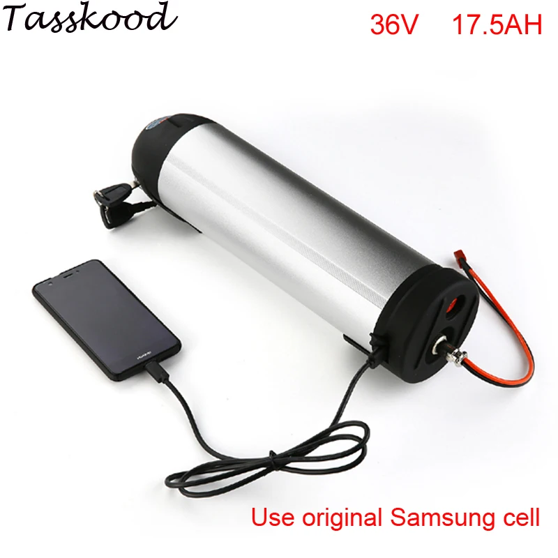 

36v 17.5ah 500w Samsung cell lithium ion battery 36v 17.5ah bafang water bottle ebike li-ion battery with charger +5V USB port