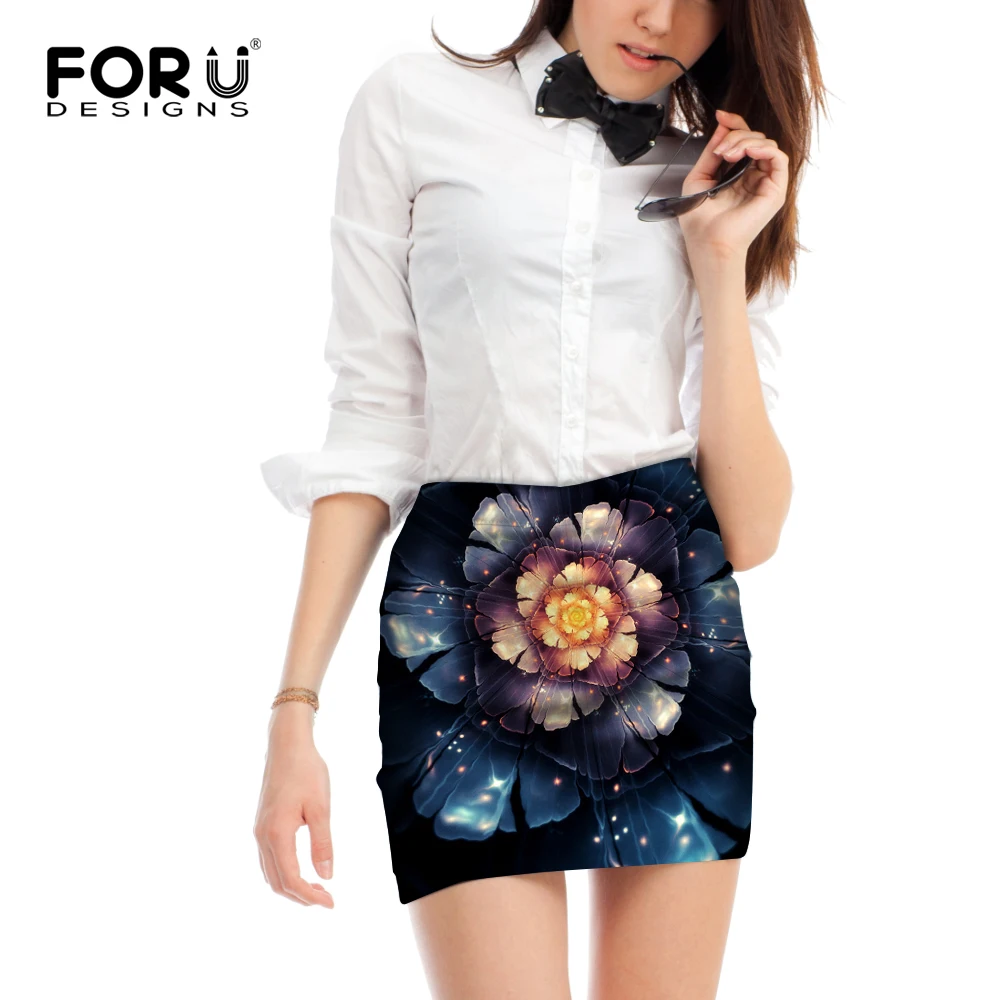 

FORUDESIGNS Sexy high waist women skirt summer spring 2017 elegant short women skirt casual 3d floral hip up slim mini skirts