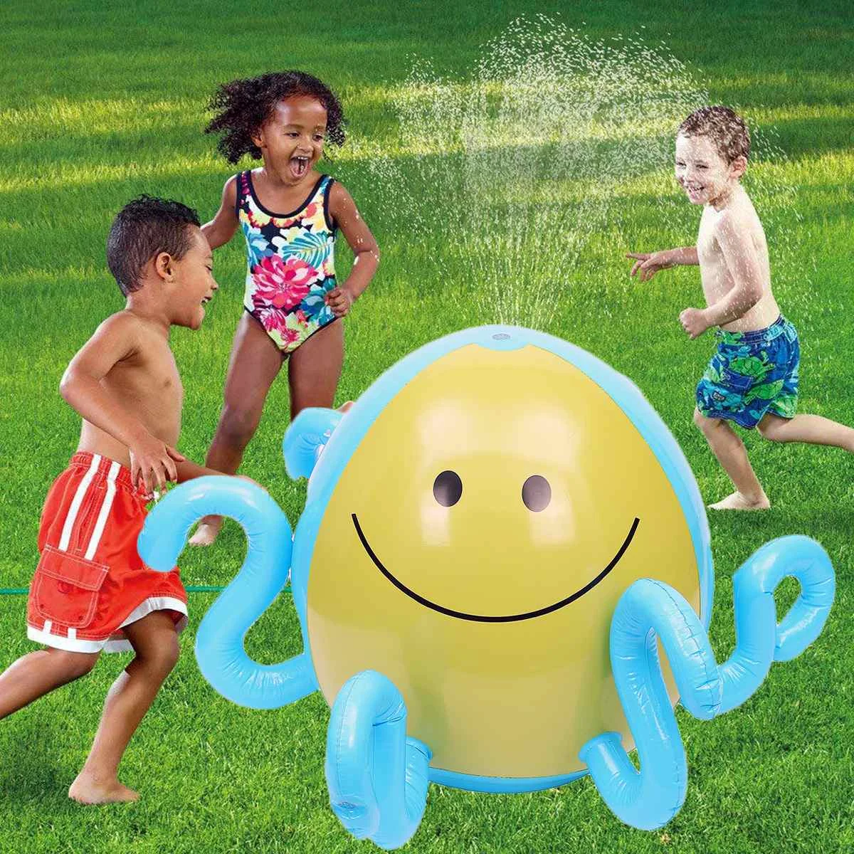 

Outdoor Swim Pool Spray Water Pool & Accessories Kids Inflatable Water Spray Ball Sprinkler Octopus Squirt Lawn Pool Toy Fun PVC