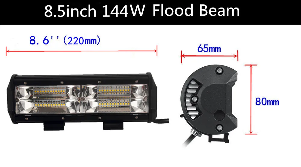 4 ''36 Вт 5'' 54 Вт 5,5 ''72 Вт 8,5'' 144 Вт точечный/прожектор работы светодиодный свет бар 12 В Авто Вождение лодка автомобиль грузовик 4x4 внедорожник ATV внедорожный противотуманный фонарь