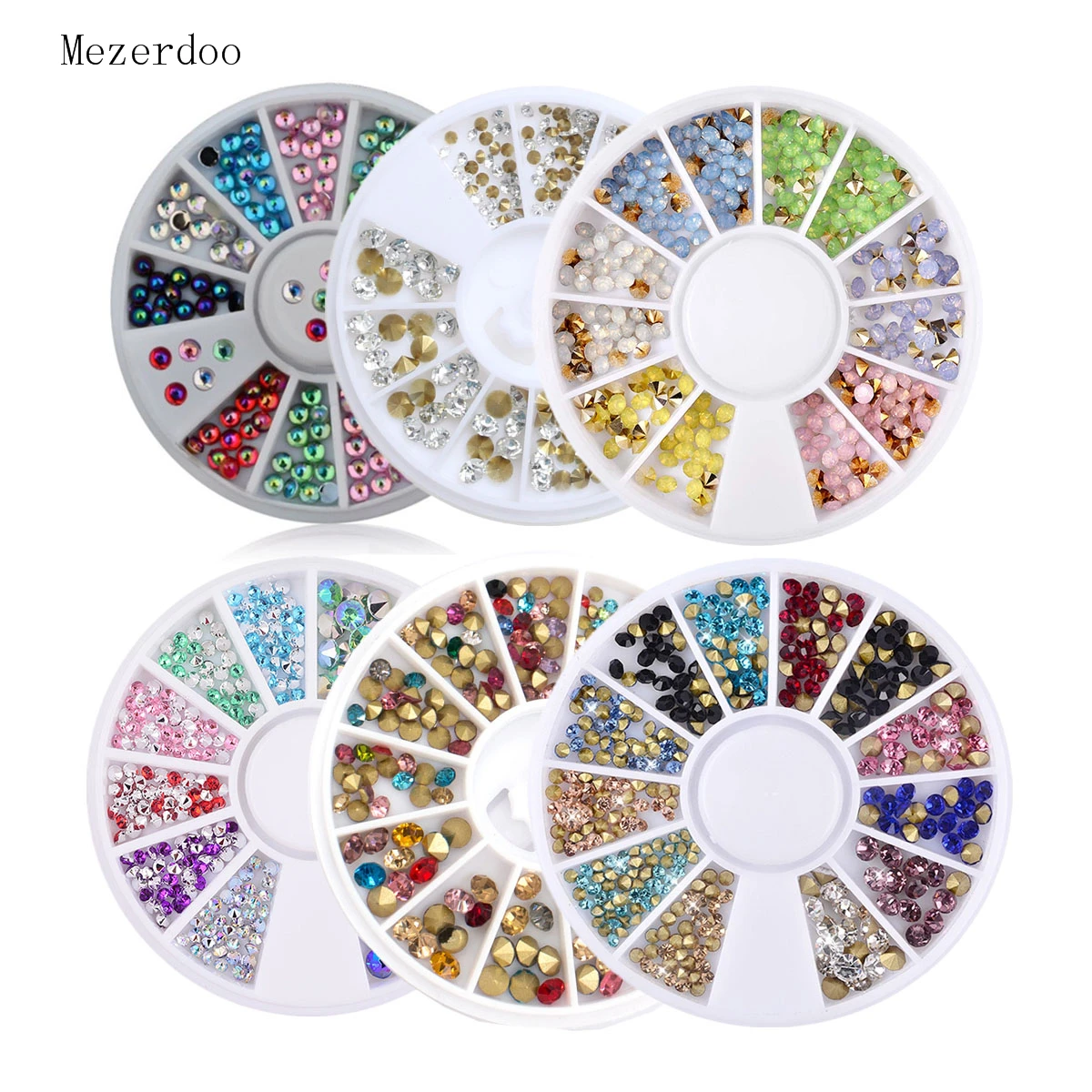 

1 Box Mixed Color 3D Nail Art Decoration in Wheel Colorful Nail Studs Creative DIY Manicure Nail Art Accessories Nail Tools