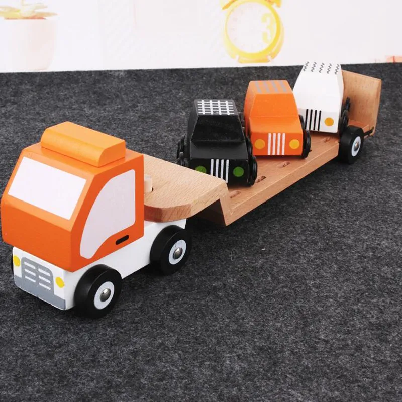 

Wooden Decker Truck Toy Transport Carrier Truck Simulation Toy Early Educational Car Model for Children Kids A birthday