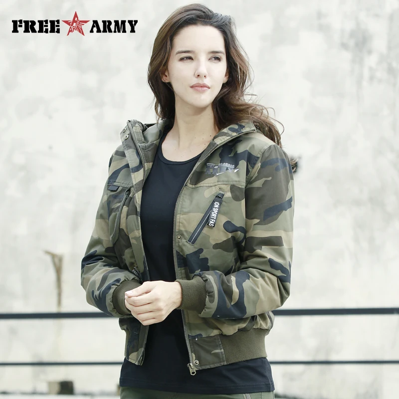 FreeArmy женская зимняя верхняя одежда и пальто стеганая теплая куртка короткая модная камуфляжная с капюшоном повседневные рубашки женские GS 8951C|Куртки| | АлиЭкспресс