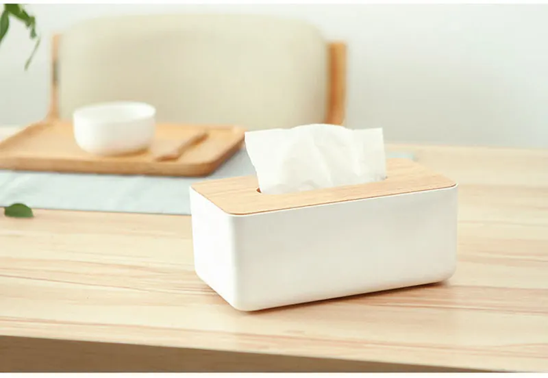 Съемная пластиковая коробка для салфеток с дубовым деревянным покрытием, держатель для телефона, чехол для салфеток, украшение для дома