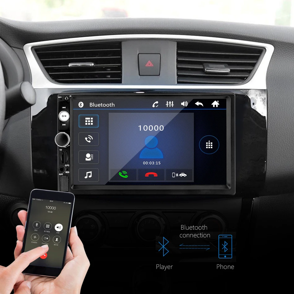 JMCQ автомобильный радиоприемник 7 дюймов HD автомобильный аудио MP5 мультимедийный контроллер рулевого колеса Bluetooth обратное изображение для VW
