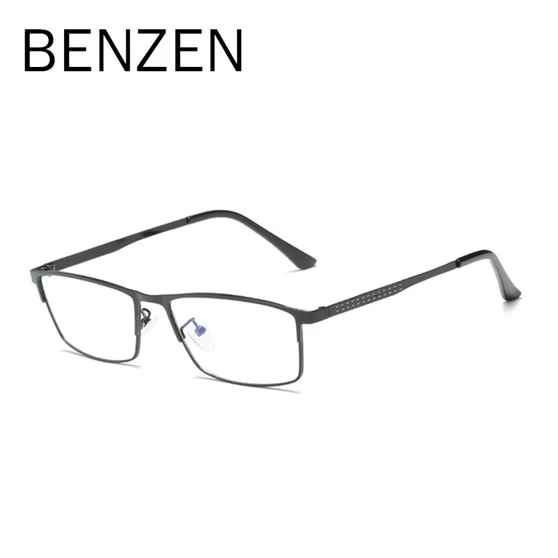 

BENZEN Classic Alloy Glasses Frame Men Myopia Optical Frame Blue Light Blocking Computer Glasses Male Eyewear With case 5129