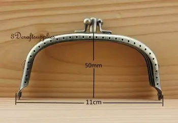

metal frames sewing Double bag purse frames clasp 11 cm x 5 cm anti brass B23
