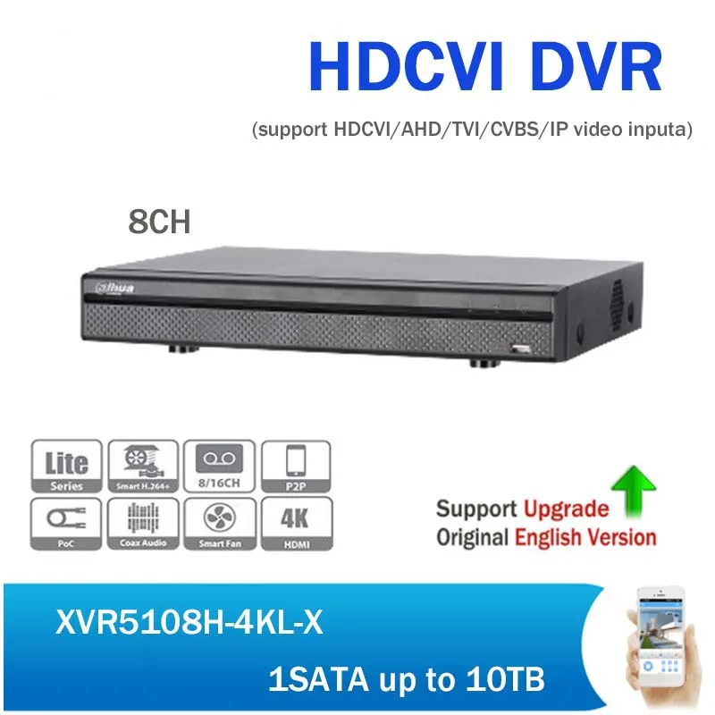

DH XVR5108H-4KL-X Penta-brid 4K Mini 1U Digital Video Recorder 8CH CCTV CVI DVR for Smart Search and Intelligent Video System