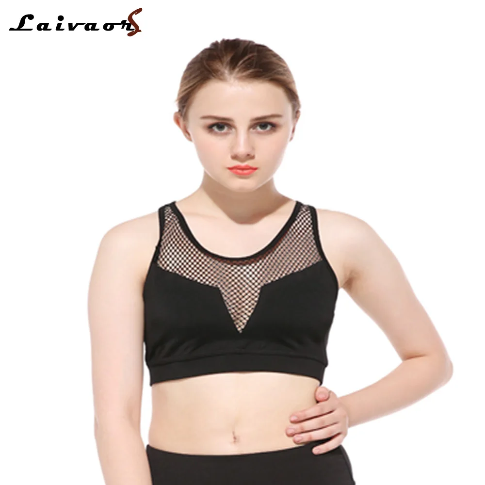 Mesh Hollow Out Sport Bra Top Fitness Sports Bra Breathable Shockproof Yoga Bras Running Vest