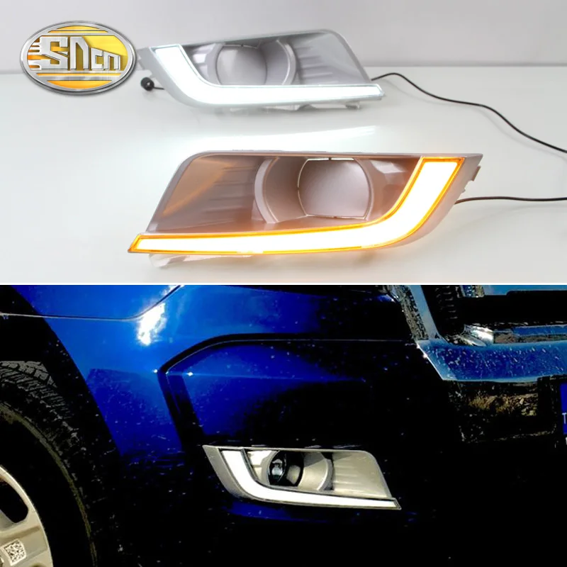 

2PCS For Ford Ranger 2015 2016 2017 2018 Wildtrak LED DRL Daytime Running Light Daylight Fog Head yellow turn Lamp