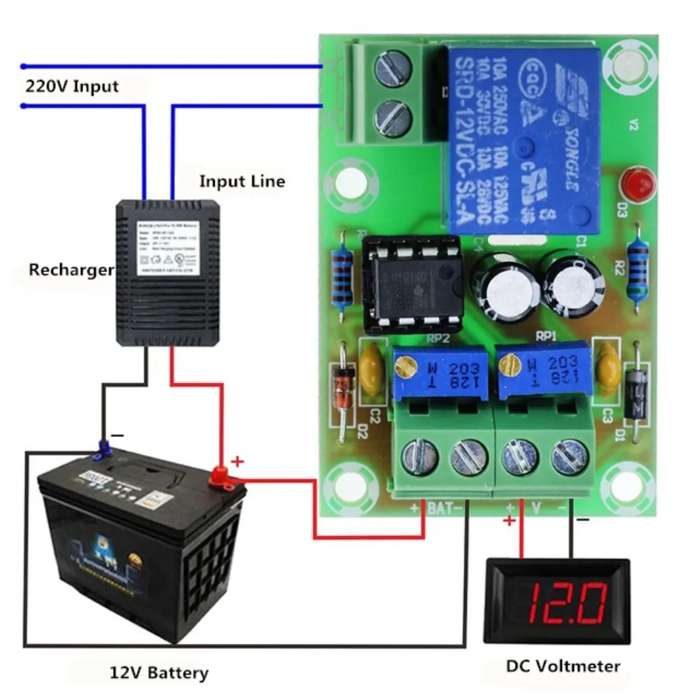 12V контроль зарядки аккумулятора XH-M601 интеллектуальное зарядное устройство Панель управления питанием автоматическая зарядка