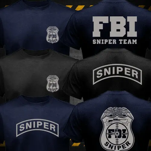 

2019 Fashion Double Side New Fbi Sniper Team T-Shirt Unisex Tee
