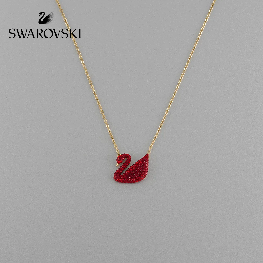

Original Genuine Swarovski ICONIC SWAN Red swan elegant lady necklace 520 gift 5465400