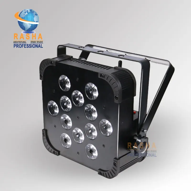 

Rasha Quad V12-12pcs*10W 4in1 RGBW/RGBA Wireless DMX LED Par Profile,LED Flat Par Light For Disco Party Club With DMX IN&OUT