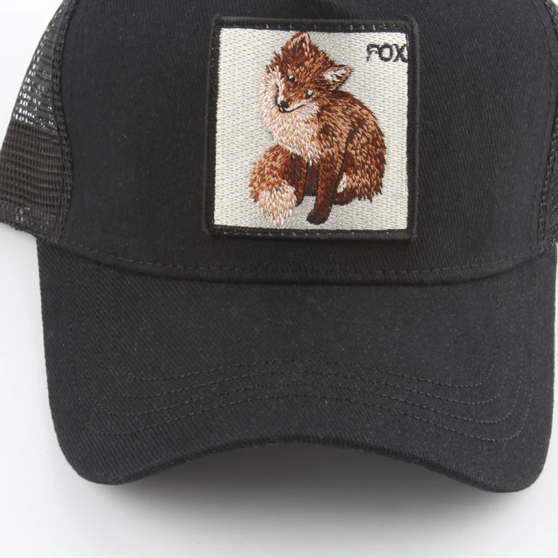 Женские бейсболки с вышитой лисой мужские сетчатые gorras animales hombre уличные летние