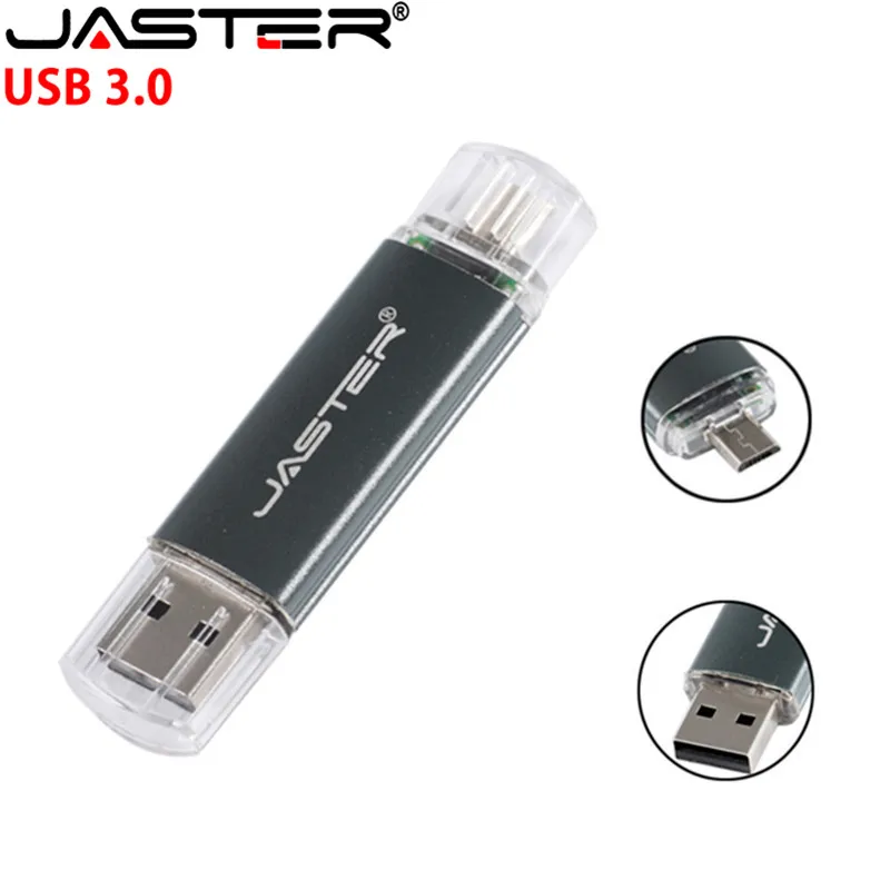 Новинка, JASTER, OTG USB флеш-накопитель, высокоскоростной флеш-накопитель, 128 ГБ, 64 ГБ, 2 в 1, микро Usb флешка, 3,0, 32 ГБ, 16 ГБ, 8 ГБ, флеш-накопитель, флешка