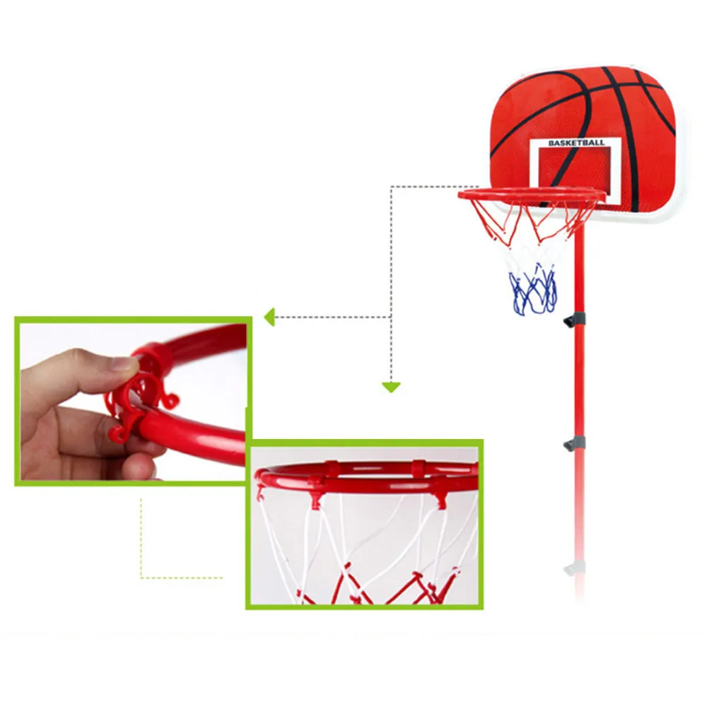 Детская баскетбольная стойка, портативная баскетбольная задняя доска, регулируемая высота, с надувным баскетом, игровой набор для мальчиков, для занятий спортом в помещении