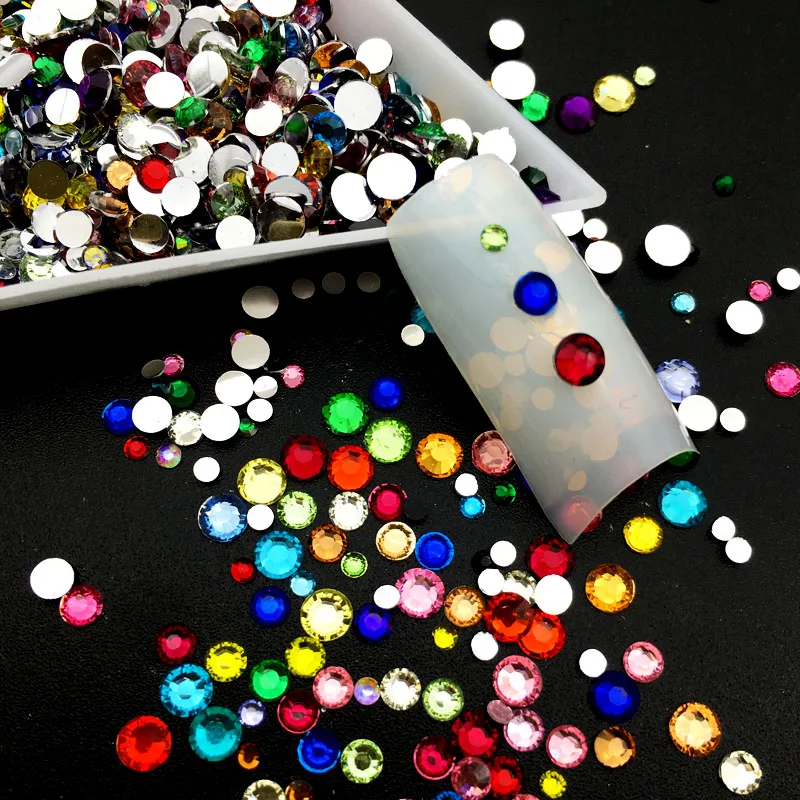 2,3,4MM Colorful Nail Art Rhinestones  For Nails Shoes And Wedding   Crystal Glitters Decoration Mix Size