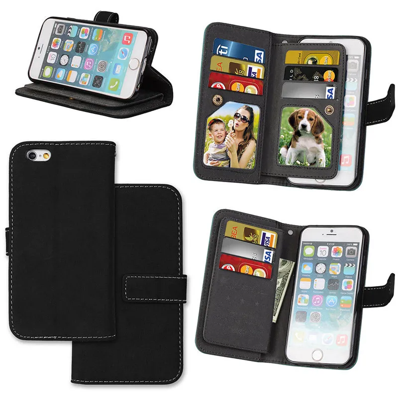 For Apple iPhone 6 Case Luxury leather Flip cover sFor iPhone 6S Multifunction Nine cards Wallet Protective phone bag for iphone6 case cover31