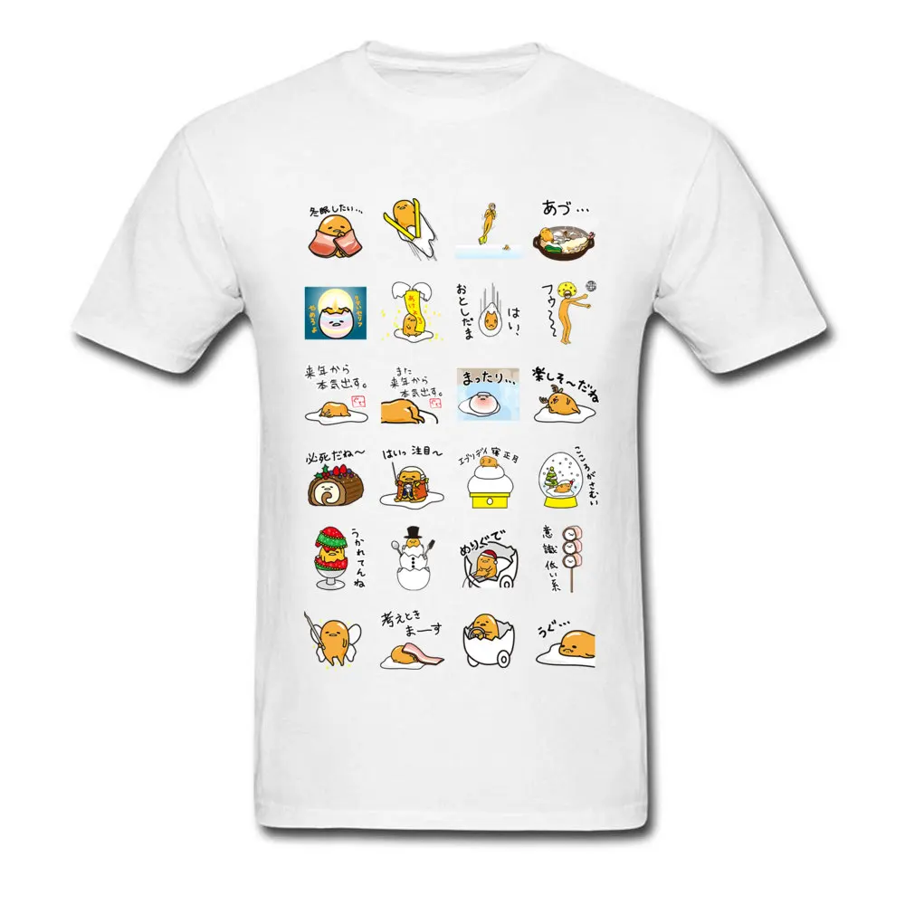 

Japan Gudetama T-shirt Kawaii Men T Shirt Harajuku Tops Funny Cartoon Tees Casual Summer White Clothes Cotton Fabric