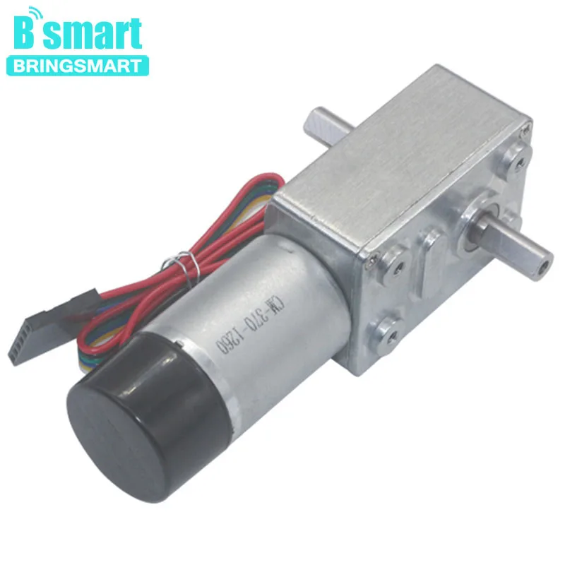 

Bringsmart JGY-370S Motor Encoder Worm DC Geared Reducer 6~12V Low Speed Hall Encoder Reversible Electric Motor 6~150rpm CW/CCW