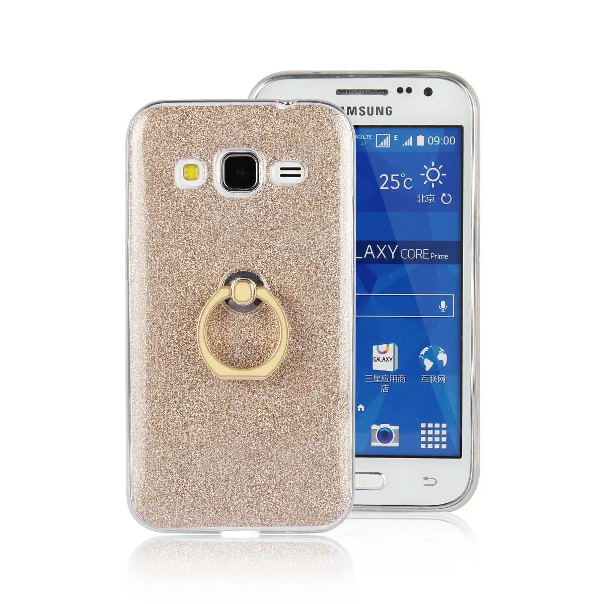 Блестящий чехол подставка с кольцом для samsung G360 Galaxy Core Prime Siliocne чехол|Бамперы| |