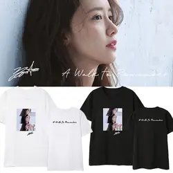 Kpop/футболка с короткими рукавами для девочек, поколение yoona Album A Walk To memory, kpop yoona photo kawaii, Футболка harajuku, топы