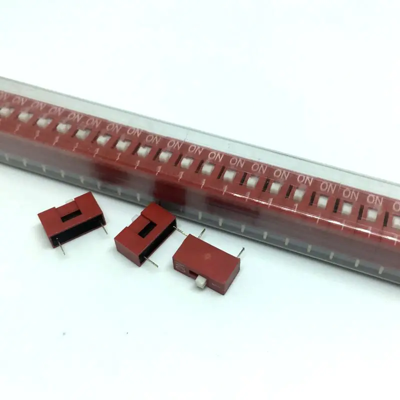 

100pcs 1P 1 Position DIP Switch 2.54mm Pitch 2 Row 2 Pin DIP Switch