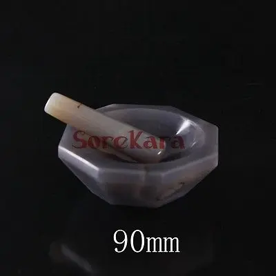 

90mm Agate Mortar and Pestle Mixing Grinding Bowl Set Lab Kit Tools Agate Stone Mortar