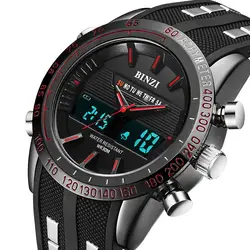 BINZI  брендовые спортивные часы для мужчин с цифровым водонепроницаемым корпусом прекрасно подойдут ценителям комфорта