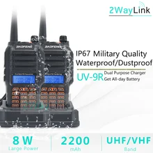 Обновление Baofeng UV-9R IP67 Водонепроницаемый УФ Двухдиапазонный 136-174/400-520MHz Ham Радио Baofeng 8 Вт рация 10 км UV-9R плюс UV-XR