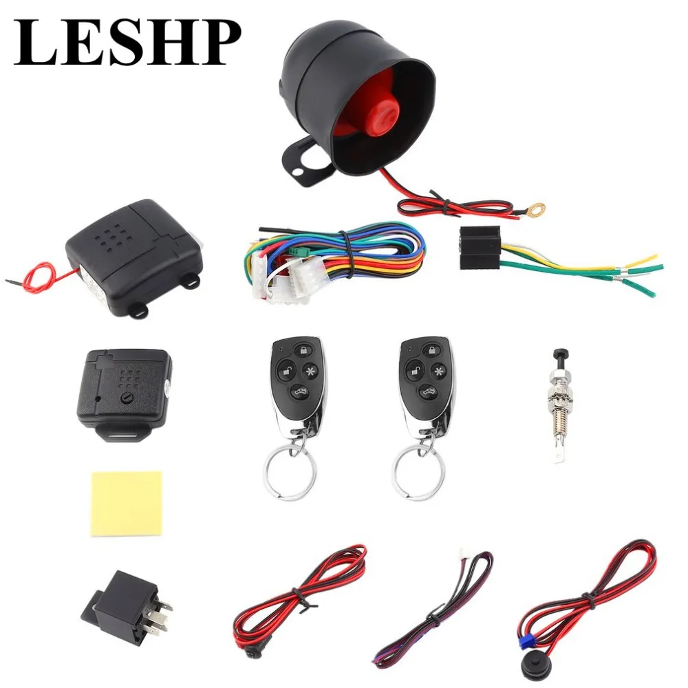 

Universal 1-Way Car Alarm Vehicle System Protec tion Security System Keyless Entry Siren + 2 Remote Control Burglar hot sale