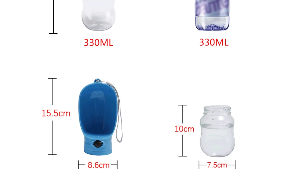 DRESSPET Pet Dog Bottle Water Bowl Portable Collapsible Travel Drinker Cup For Dogs Cat 330ml Water Dispenser Feeder Supplies 301 (11)
