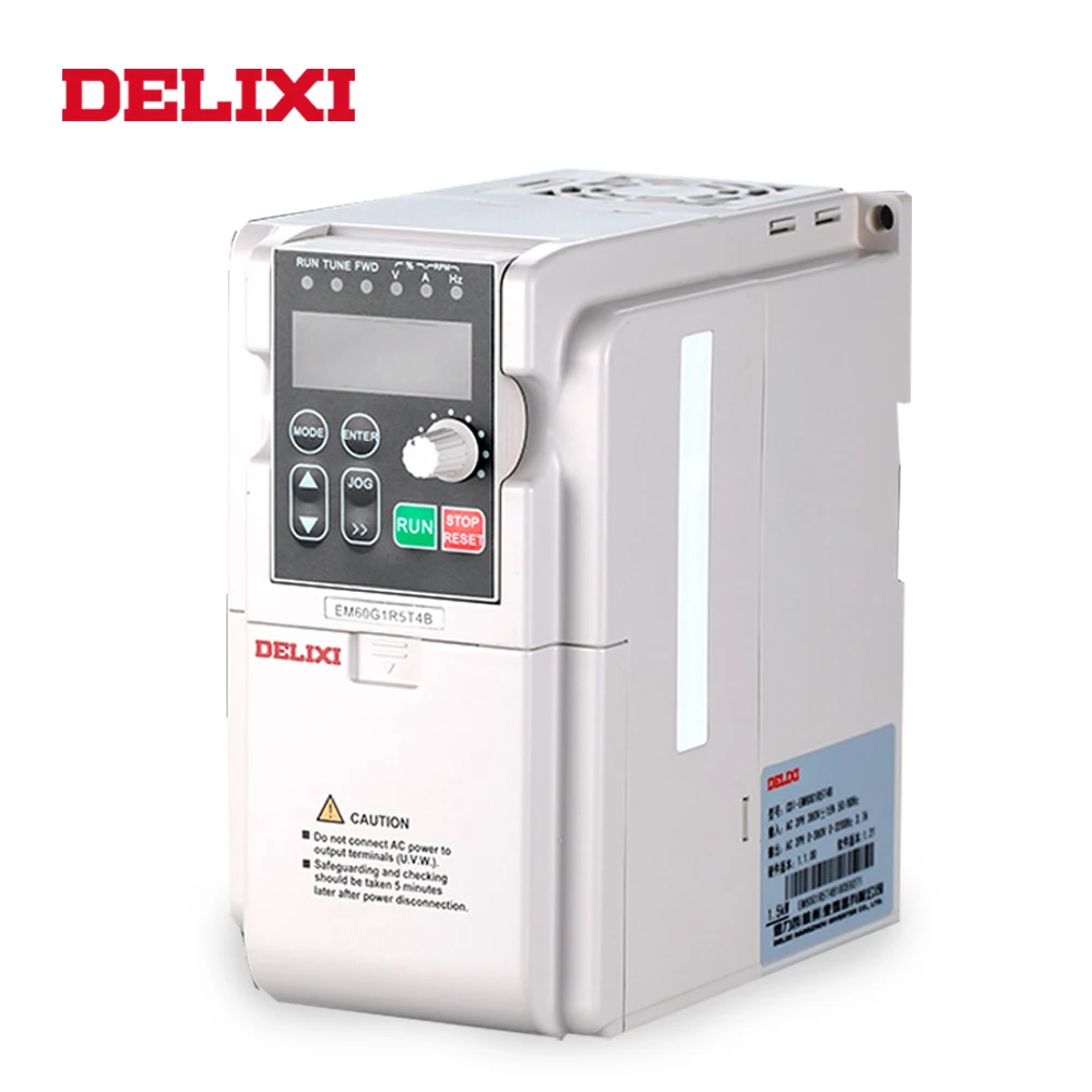 

DELIXI AC 220V 1.5KW frequency converter single phase input VFD 3 phase output for motor Speed Control 50HZ 60HZ inverter drives