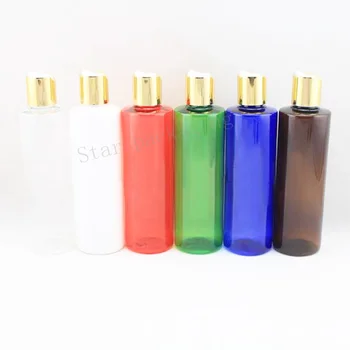 

30pcs 250ml Golden Disc Screw Cap Bottle,Plastic Cosmetic Container,Empty Liquid Soap Lotion PET Bottles,Essential Oil Bottle