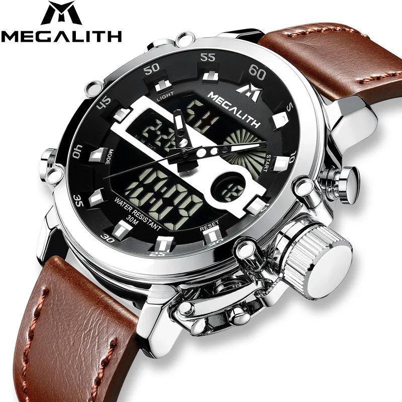 Reloj deportivo MEGALITH para hombre, reloj de cuarzo impermeable luminoso, reloj de pulsera multifunción para hombre, precio al por mayor