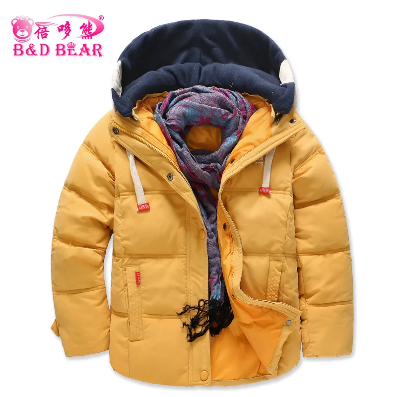 Fashion Girls Down Winter Jackets Hoodies Boys Warm Coats Outerwear Kids Clothes