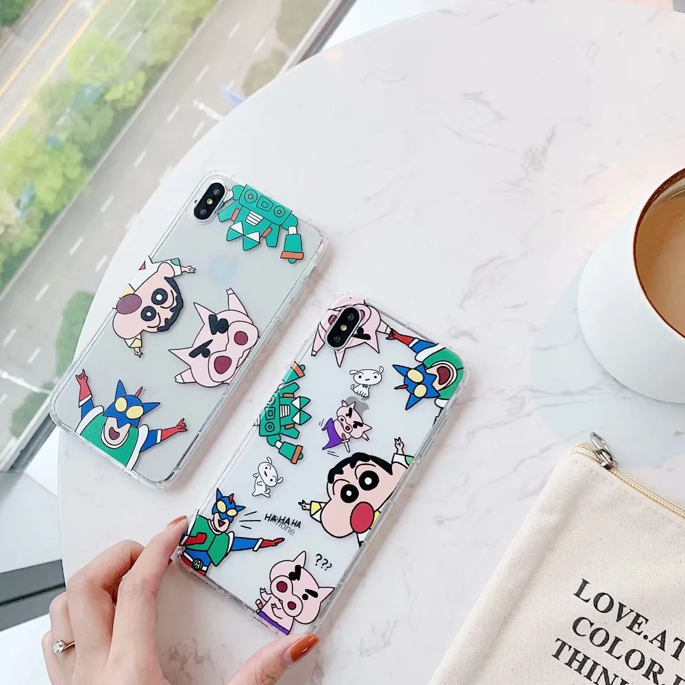 Для iPhone X XS 8 7 6 Plus Crayon Shin-chan чехол для телефона Ультра Тонкий Мягкий ТПУ