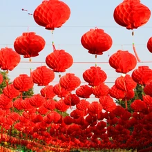 50 Pieces 6 Inch Traditional Chinese Red Plastic Lantern For 2020 New Year Decoration Hang Waterproof Festival Lanterns